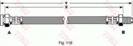 Гальмівний шланг TRW PHB300 (фото 1)