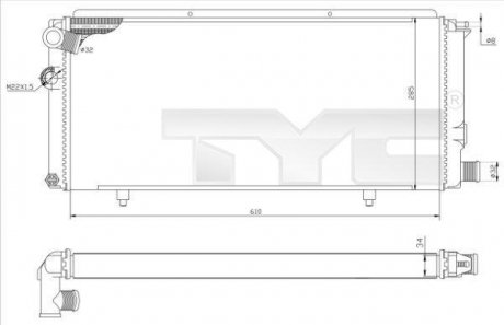 Радиатор, охолодження двигуна TYC 7260014R (фото 1)
