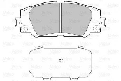 Гальмівні колодки, дискове гальмо (набір) Valeo 598943 (фото 1)