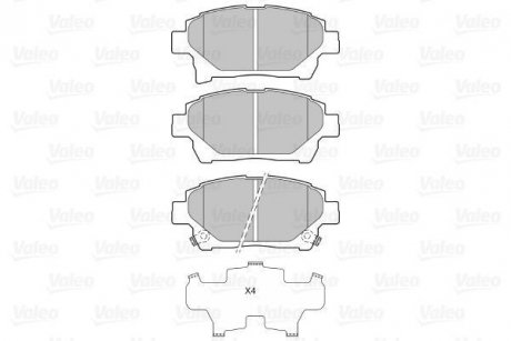 Гальмівні колодки, дискове гальмо (набір) Valeo 601060 (фото 1)