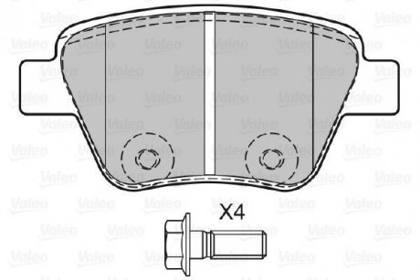 Гальмівні колодки, дискове гальмо (набір) Valeo 601137 (фото 1)