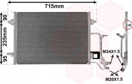 Конденсор кондиціонера A4/PASSAT5 ALL 94-98 Van Wezel 03005116 (фото 1)