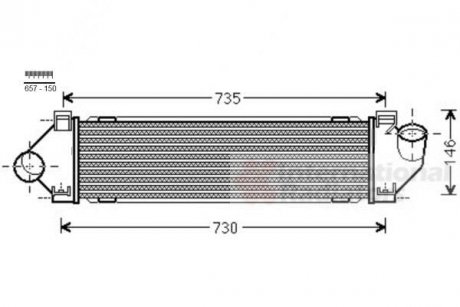 Интеркулер FORD MONDEO/ VOLVO S60 10/10 > 18 Van Wezel 18004480 (фото 1)