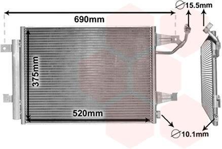 Радиатор кондиционера MITSUBISHI COLT 04- Van Wezel 32005177 (фото 1)