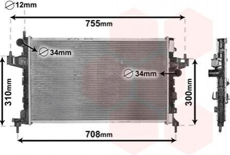 Радиатор охлаждения двигателя CORSAC 13/7CDTi MT/AT 03- Van Wezel 37002380 (фото 1)