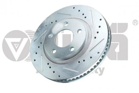 Brake disc / front left / perforated line / cross Vika 66151716601 (фото 1)