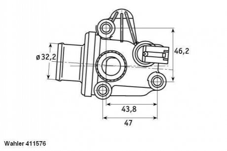 Термостат MB Vaneo OM166 98-05 (87C) 02-05 (87C) WAHLER 411576.87D (фото 1)