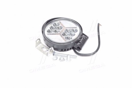 Фара LED кругл. 30W (10*3W) 128*110*40мм, широкий луч 12/24V 6000К Wassa (Руслан-Комплект) ФГ-304VC (фото 1)