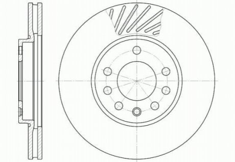 Гальмівний диск перед. Opel Astra G, H/Zafira 98- (вент.) (280x25) WOKING D6584.10 (фото 1)