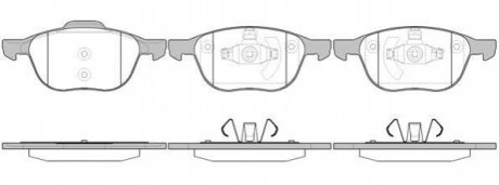 Гальмівні колодки перед.FORD C-MAX/FOCUS/MAZDA 3/5/VOLVO V40/S40/C70/C30 1.0-2.5 03-19 WOKING P11823.00 (фото 1)