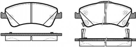 Гальмівні колодки перед. Toyota Auris 07-12 (bosch) (150,8x62,5x19,5) WOKING P12413.02 (фото 1)