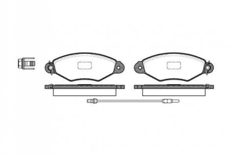 Гальмівні колодки перед. Kangoo 1.2-1.6 97- (Bosch) (з датчиком) WOKING P7433.01 (фото 1)