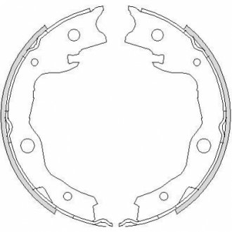 Гальмівні колодки задн. Leaf/Tiida/Pulsar/Sentra/Juke/Cube/Qashqai/XTrail/RAV 4/Koleos 07- WOKING Z4752.00 (фото 1)