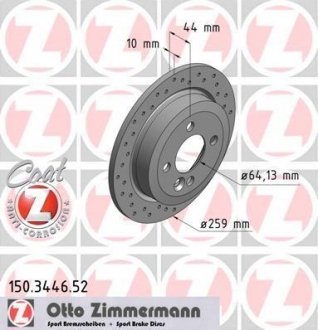 Гальмівний диск ZIMMERMANN 150344652 (фото 1)