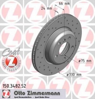 Диск тормозной ZIMMERMANN 150.3482.52 (фото 1)