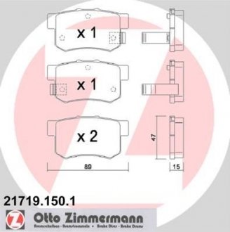 Гальмiвнi колодки дисковi ZIMMERMANN 217191501 (фото 1)